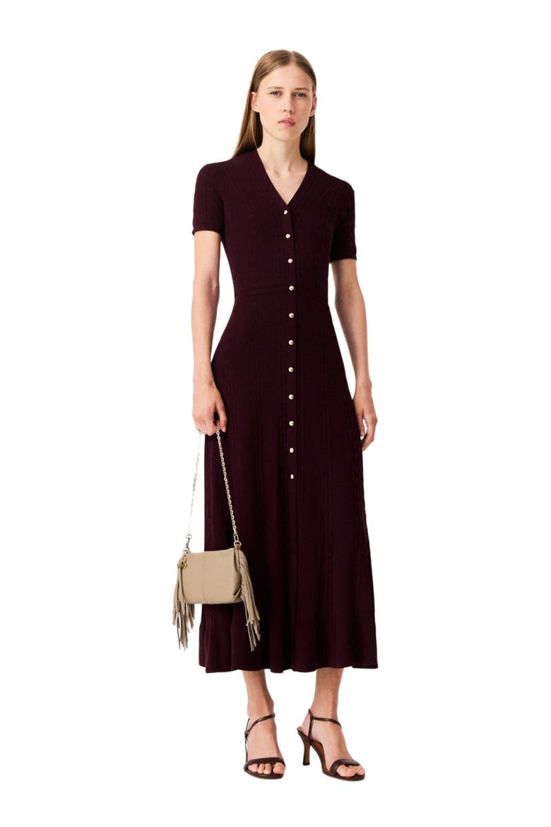 Knit maxi dress, Main, color, Burgundy