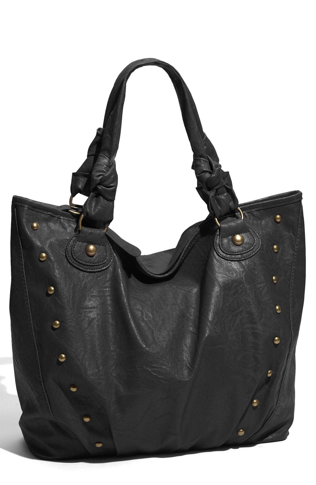 Double Handle Tote, Main, color, BLACK