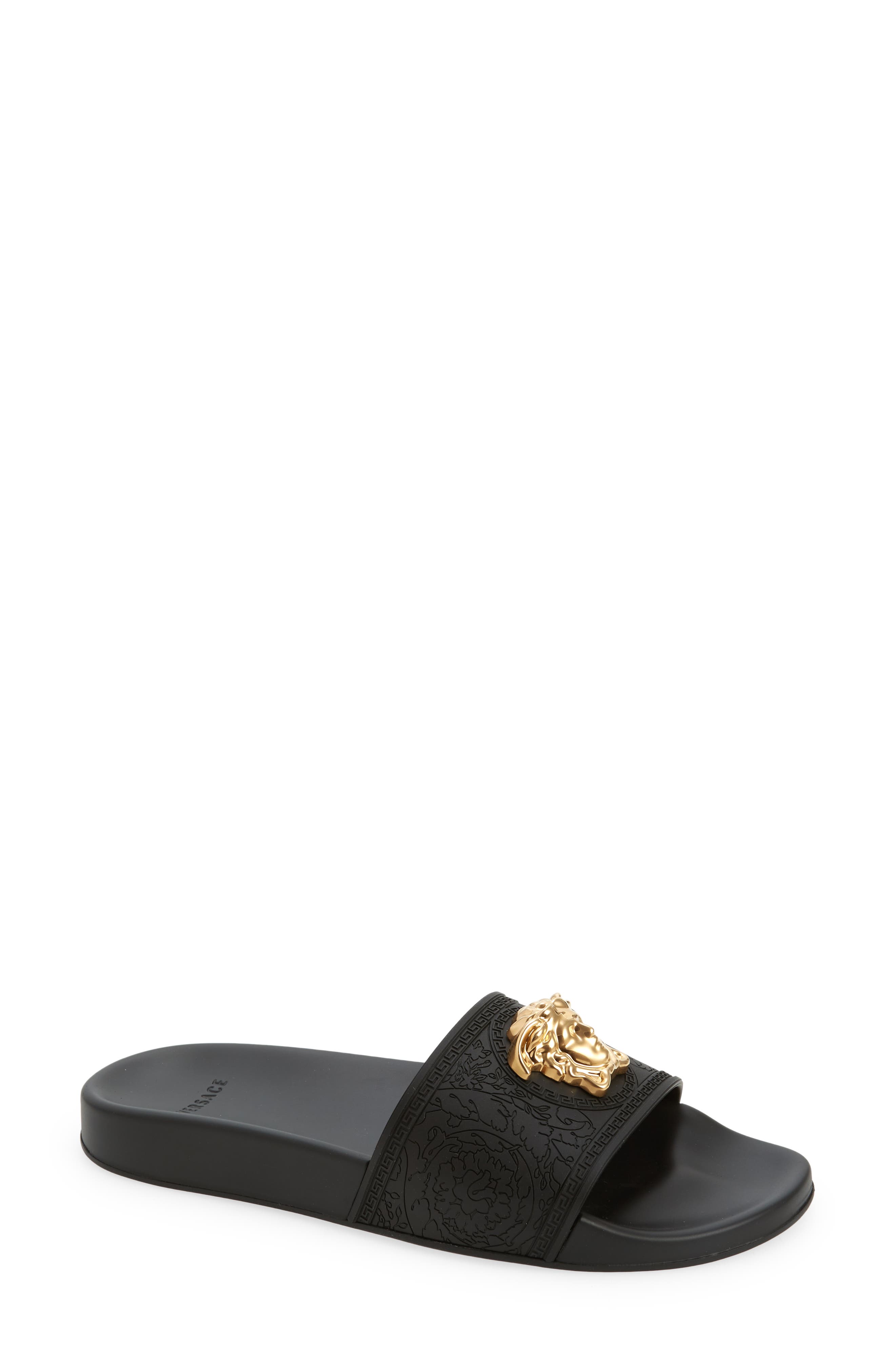 Versace Medusa Slide Sandal, Main, color, 