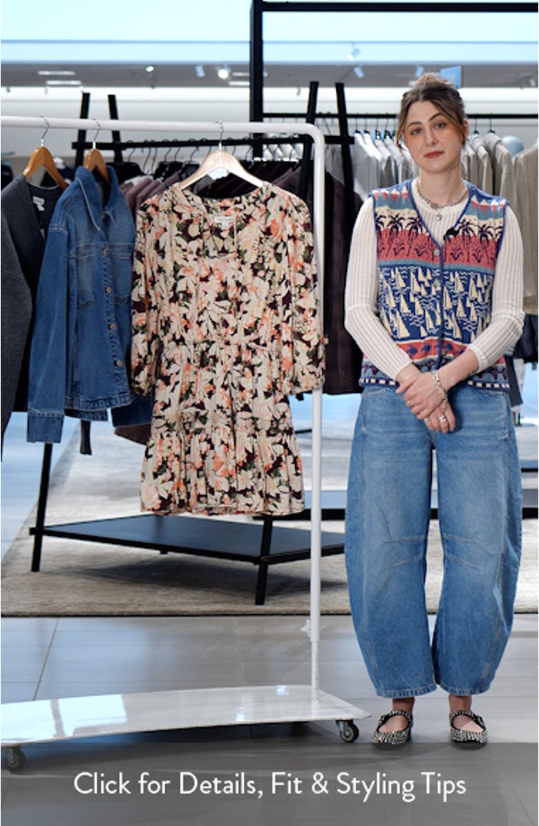 Print Tie Neck Minidress, sales video thumbnail