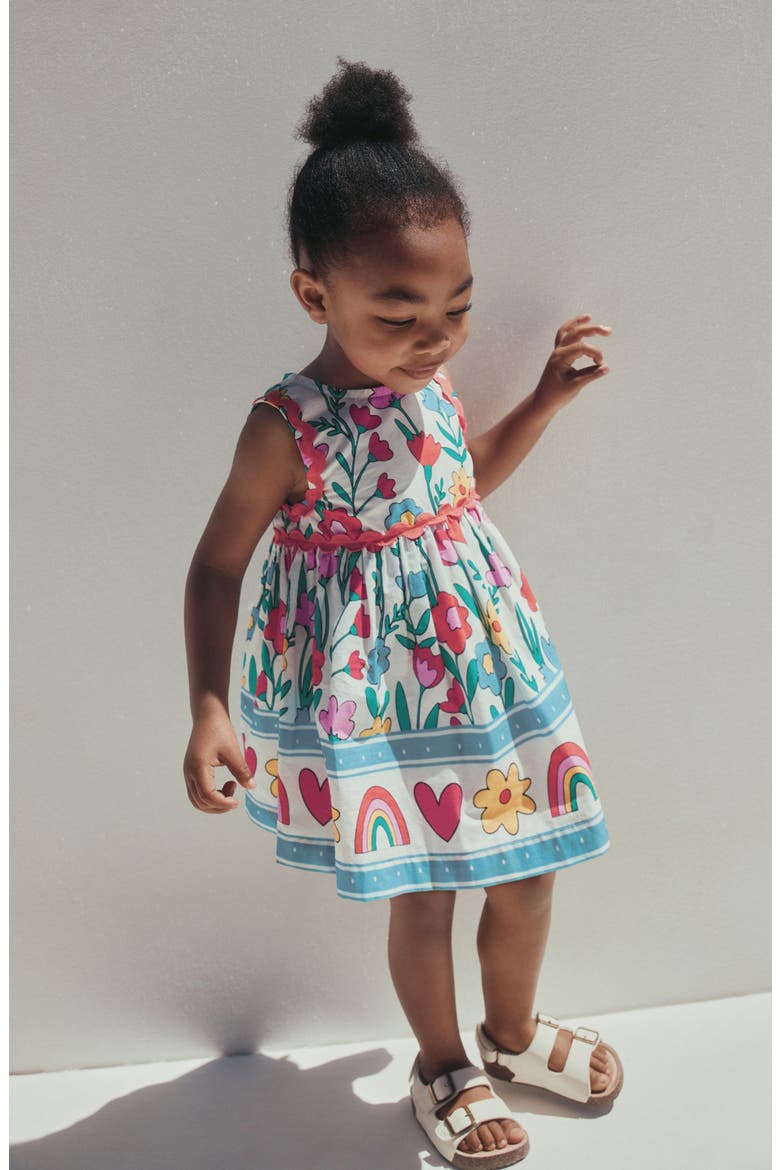 Kids' Bright Floral Rickrack Dress, Alternate, color, MULTI