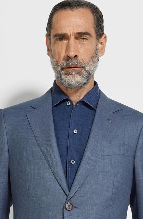 Zegna Light Avio Blue Centoventimila Wool Suit In Br Blu Ck