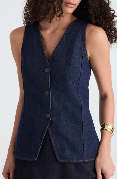 Denim Cutaway Vest