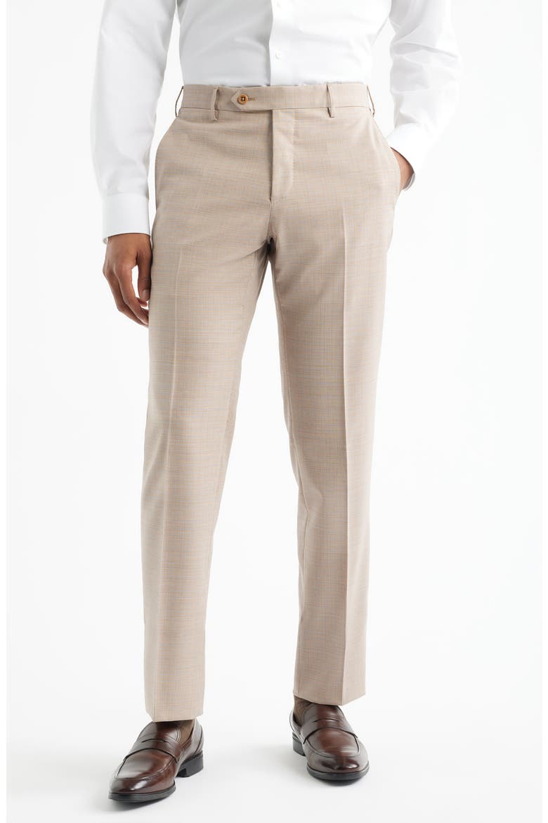 Parker Flat Front Wool Dress Pants, Main, color, TAN
