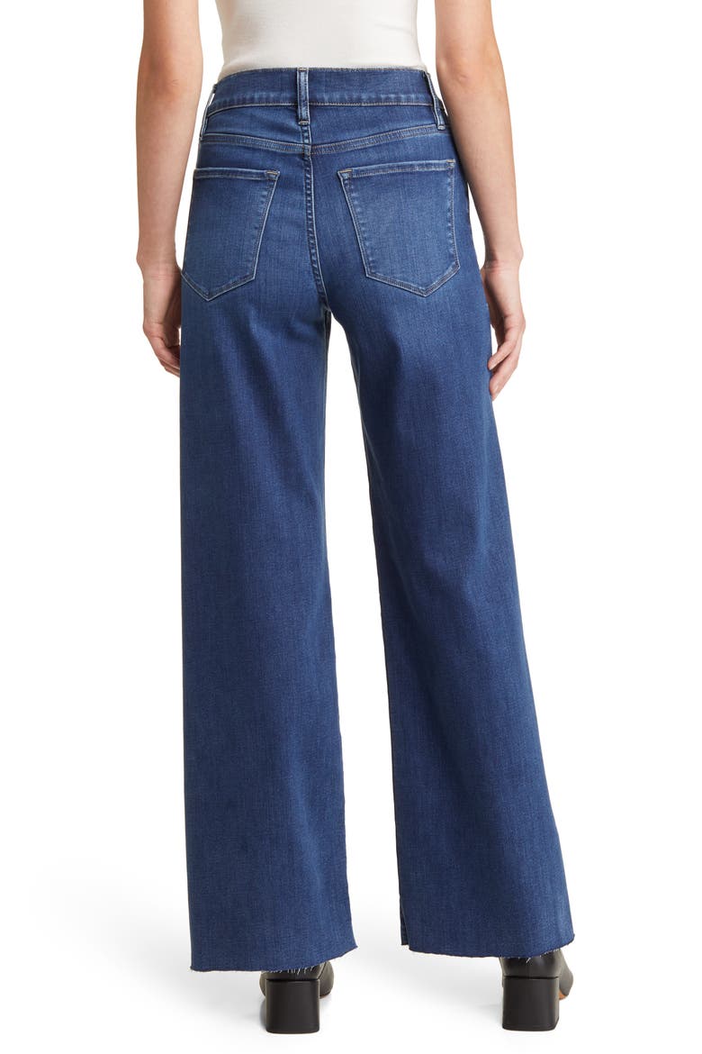 Le Slim Palazzo Raw Hem High Waist Wide Leg Jeans, Alternate, color, LUPINE