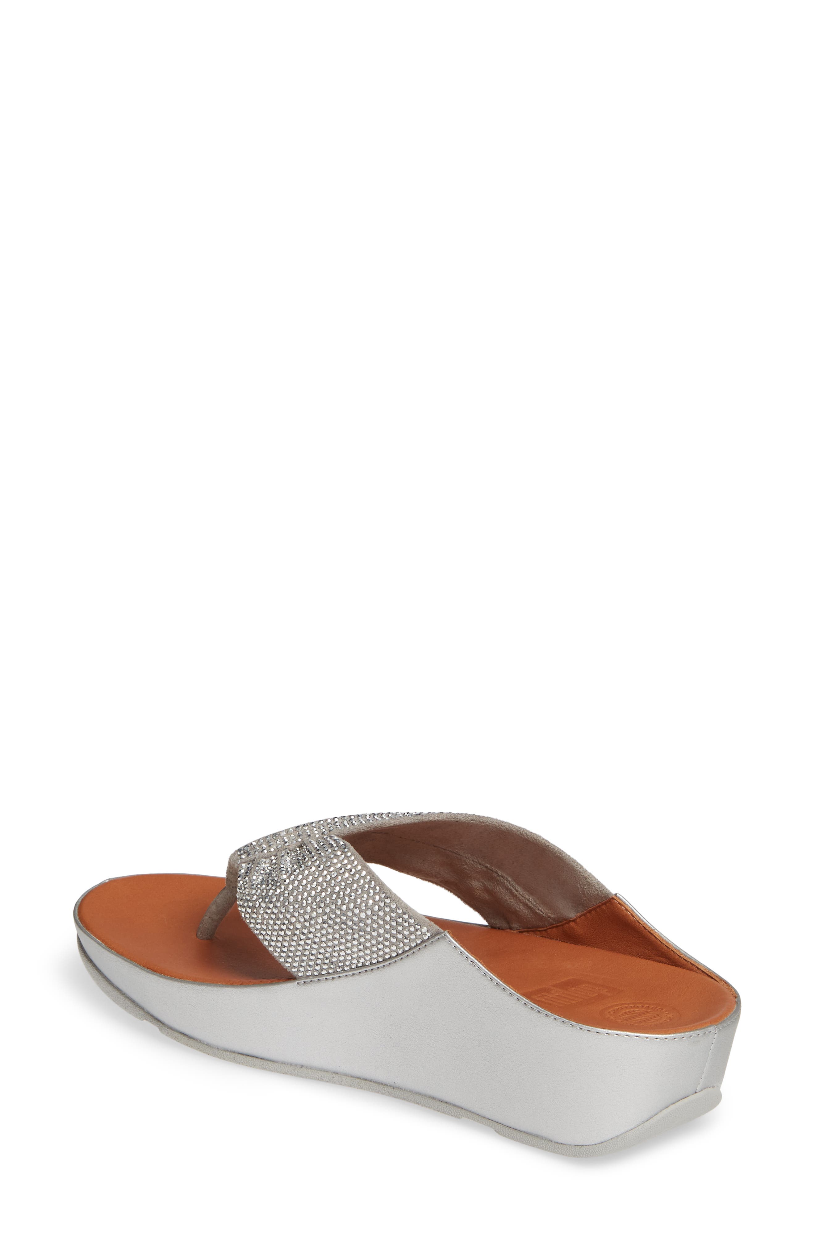 FitFlop Twiss Crystal Flip Flop, Alternate, color, Silver