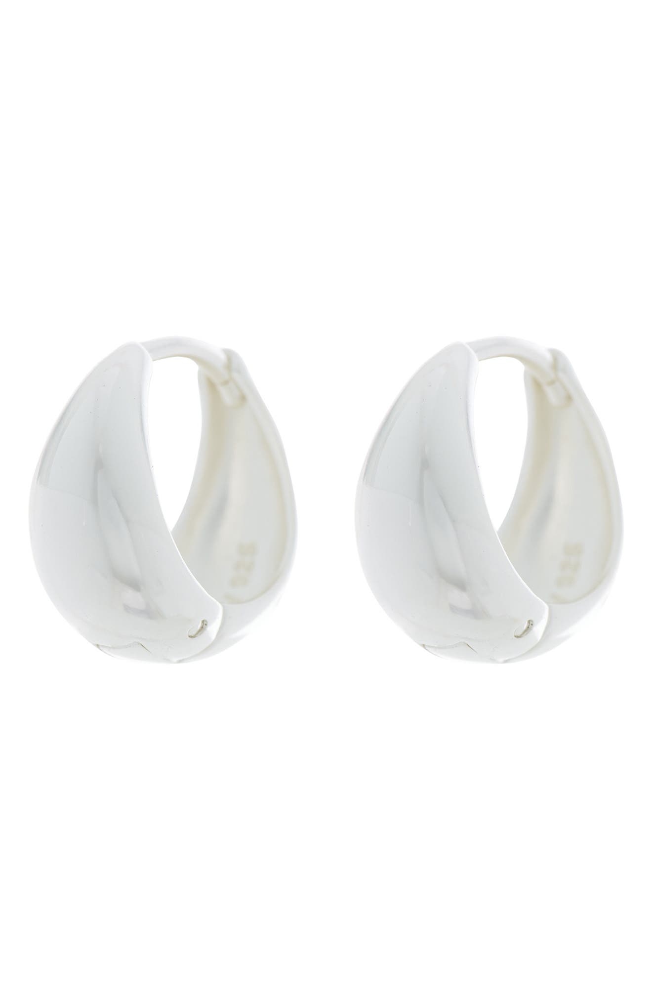 ARGENTO VIVO Sterling Silver 12mm Puffy Huggie Hoop Earrings