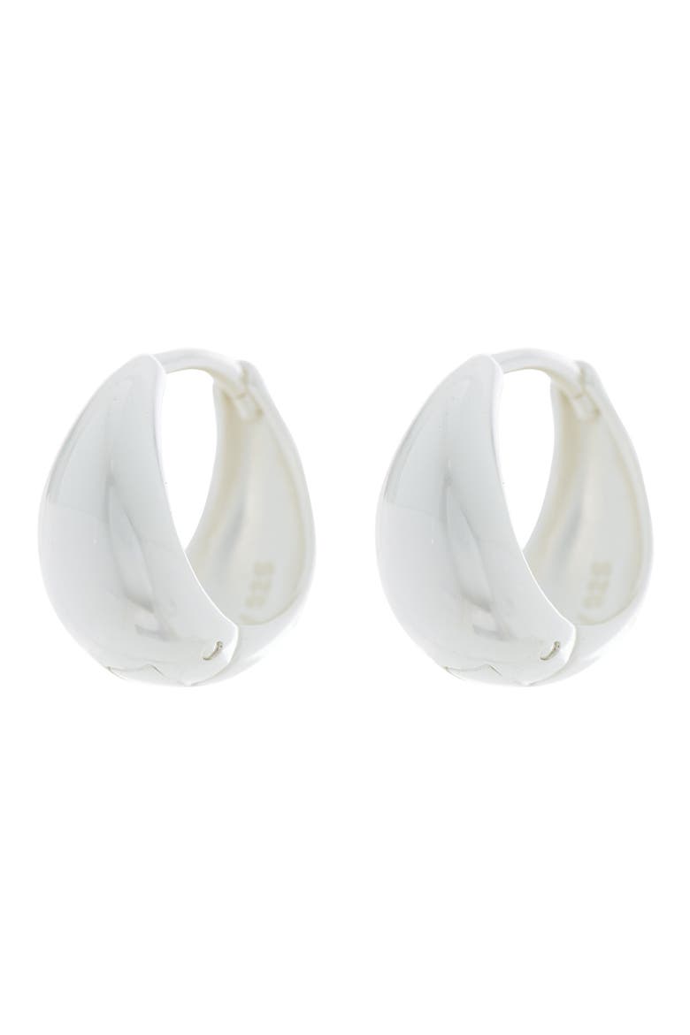 Sterling Silver 12mm Puffy Huggie Hoop Earrings, Main, color, SILVER