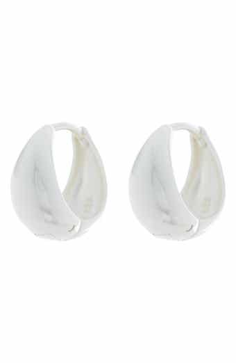 ARGENTO VIVO Sterling Silver 12mm Puffy Huggie Hoop Earrings