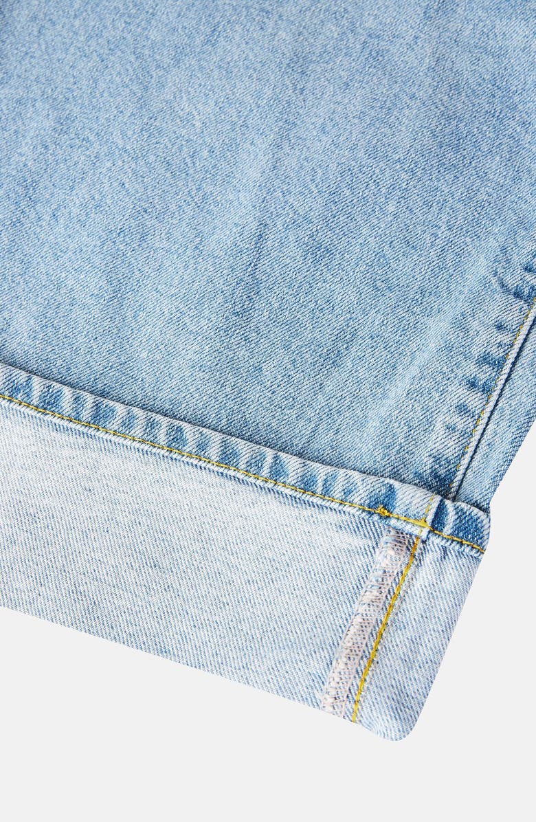 Topshop Boutique Frayed Waist Super Wide Leg Jeans, Alternate, color, 