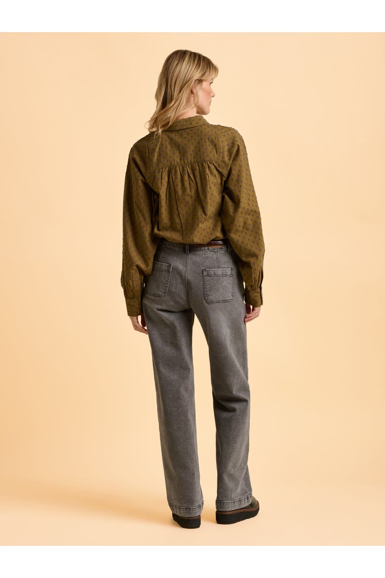 Julia Balloon Sleeve Loose Fit Shirt, Alternate, color, Khaki