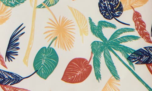 Sunset X Vine Leaf Print Swim Trunks