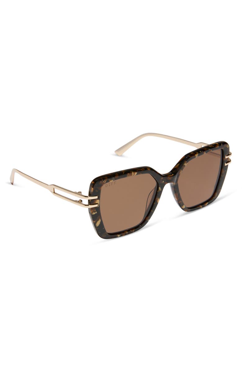 DIFF Dasha 50mm Square Sunglasses, Alternate, color, Glitter Tortoise / Brown