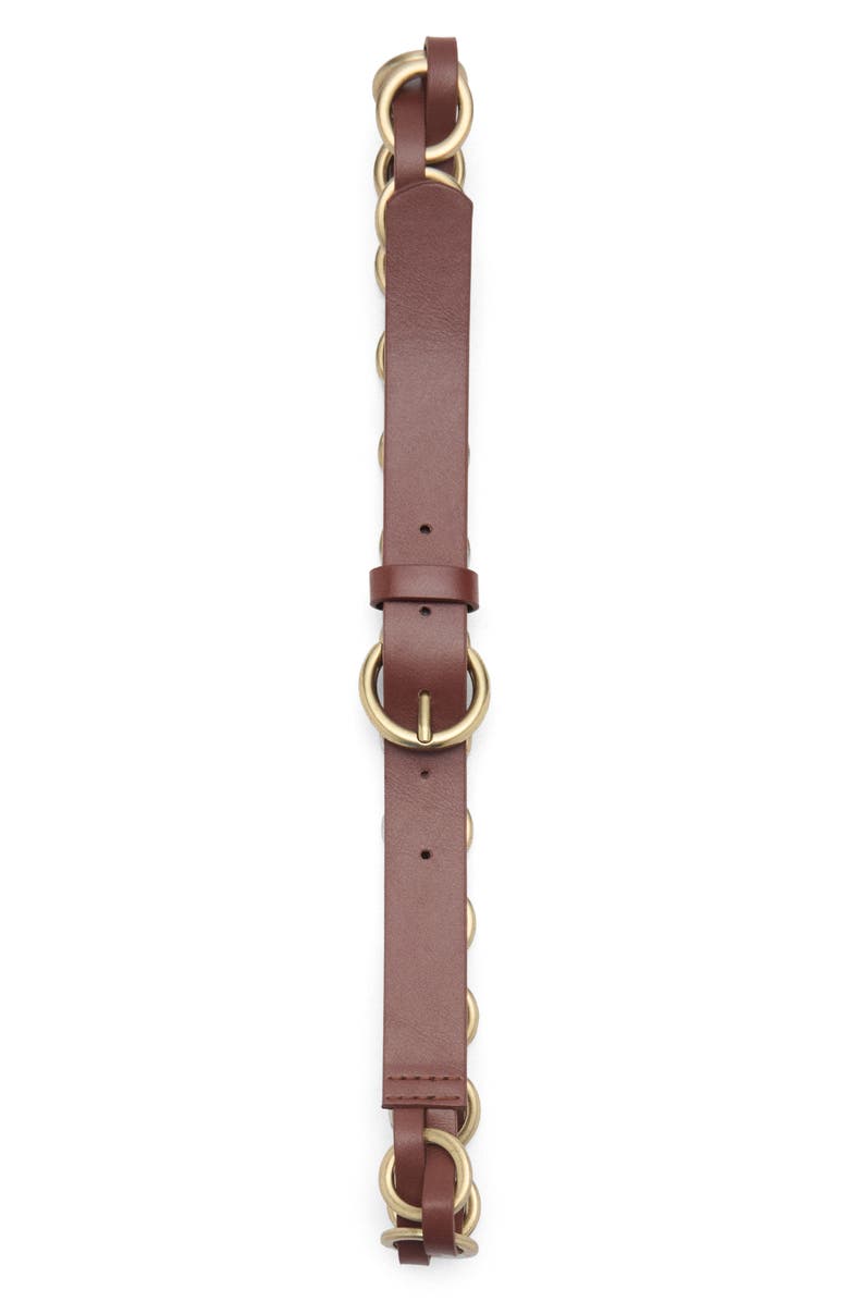 MANGO Ring Embellished Faux Leather Belt, Alternate, color, 