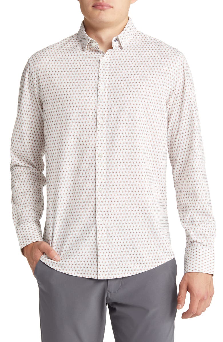 Mizzen+Main Men's Leeward Floral Stretch No-Tuck Button-Up Shirt, Main, color, 