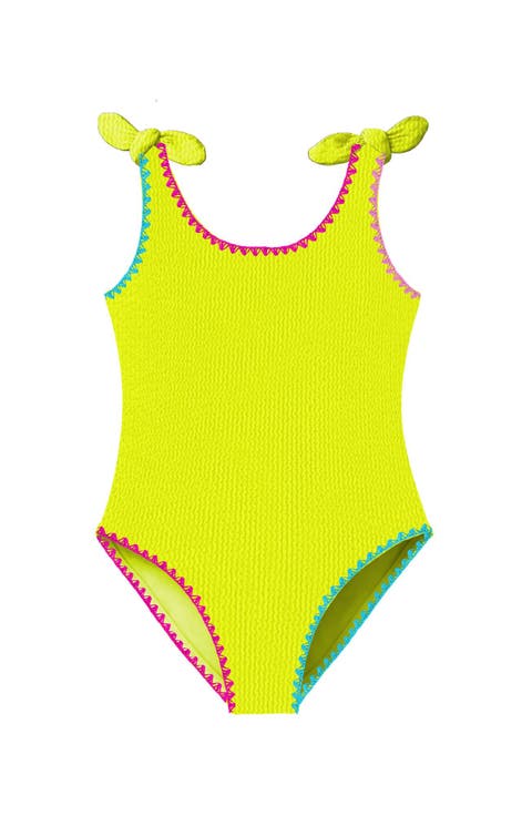 Crinkle Bow Tie One Piece
