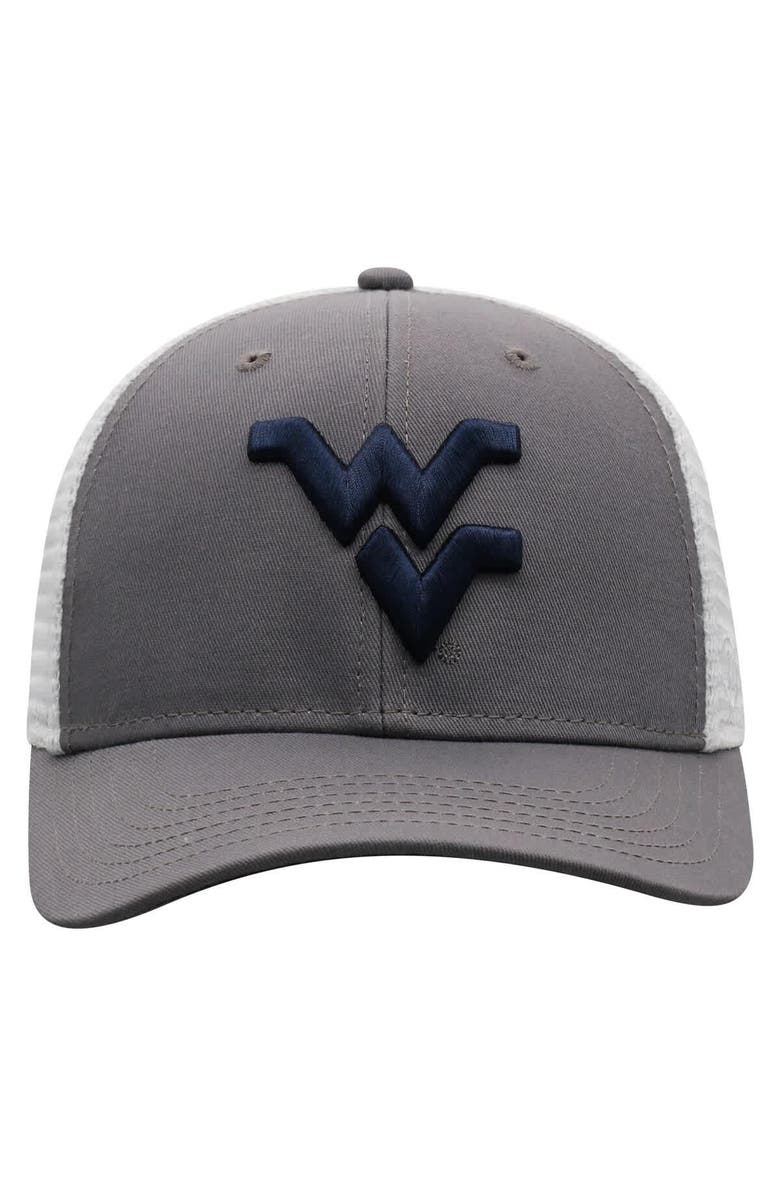 TOP OF THE WORLD Men's Top of the World Gray West Virginia Mountaineers Trucker Adjustable Hat, Alternate, color, 
