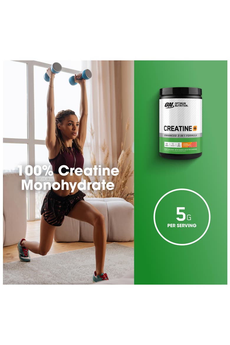 Creatine Monohydrate Performance Powder with Electrolytes, Added Vitamins, and Orange Passionfruit Flavor, 80 Servings, Alternate, color, None