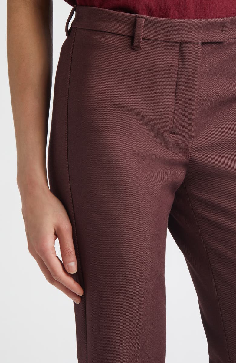 Max Mara Umanita Stretch Twill Ankle Pants, Alternate, color, Bordeaux