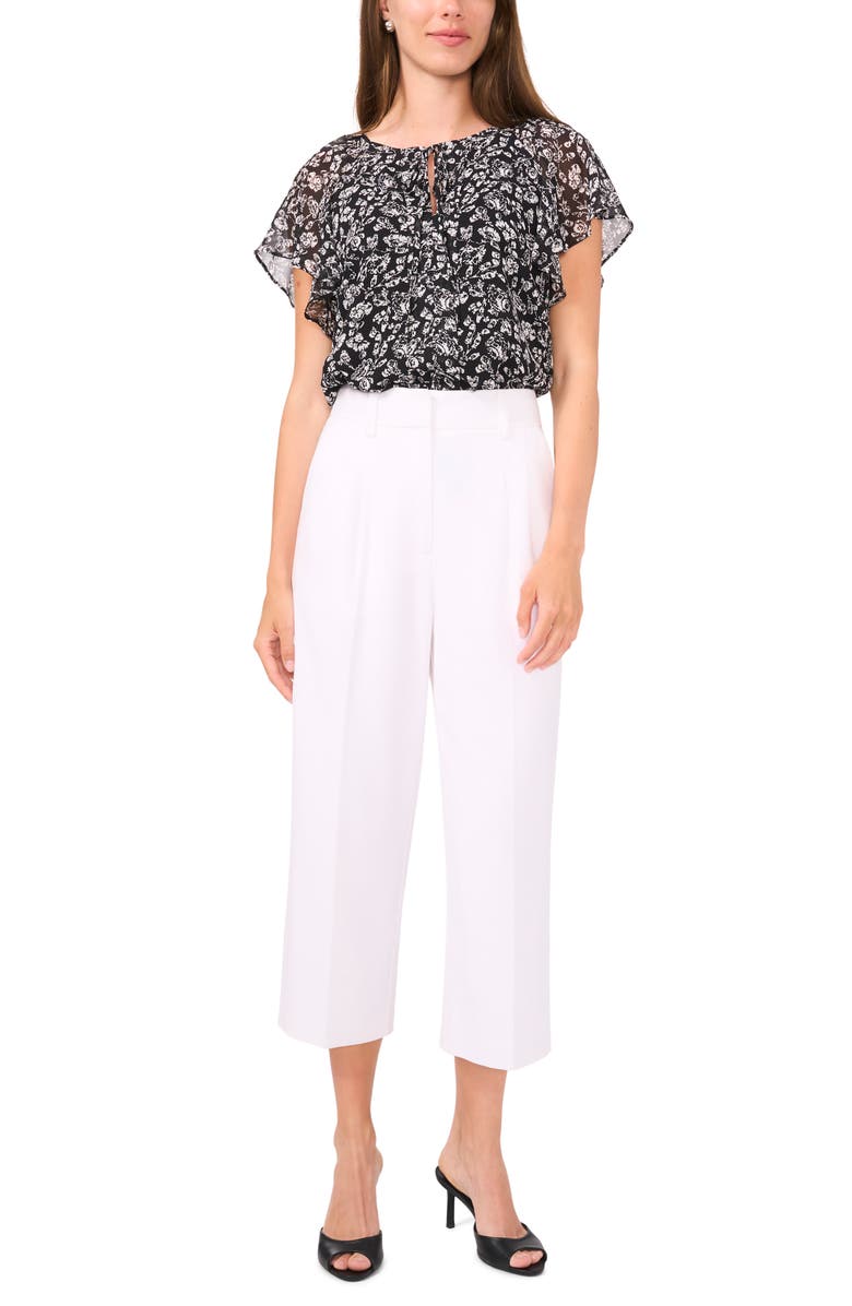 Halogen<sup>®</sup> Tie Neck Flutter Sleeve Top, Alternate, color, 