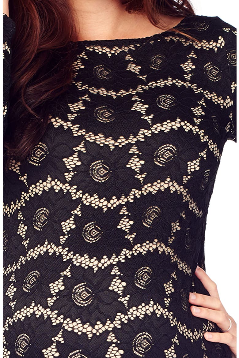 Lace Maternity Dress, Alternate, color, BLACK COMBO