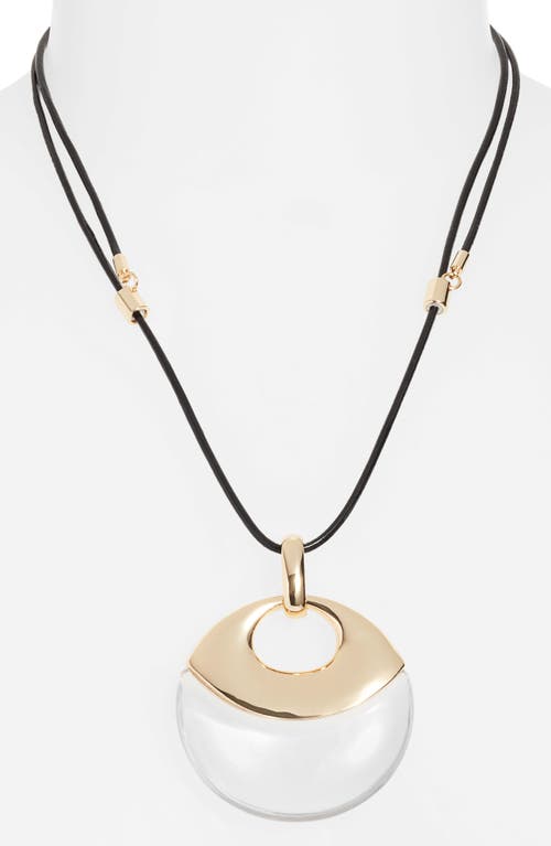 Nordstrom Resin Disc Pendant Necklace In Clear- Black- Gold