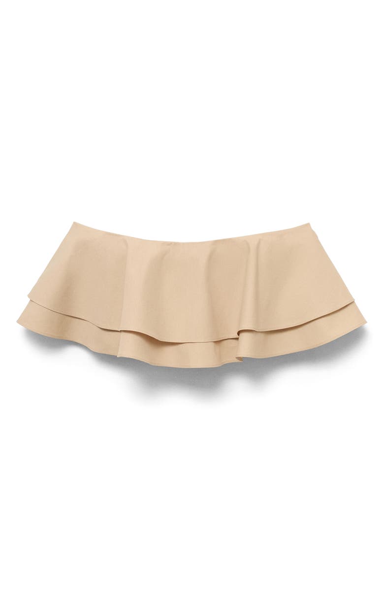 MANGO Strapless Ruffle Top, Alternate, color, Beige