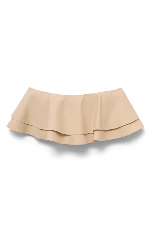 Mango Strapless Top With Ruffles In Neutral