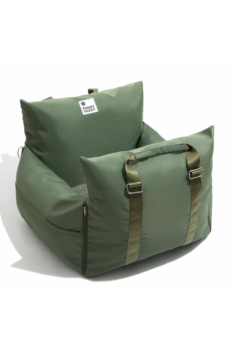 First Class Waterproof Dog Car Seat Bed, Main, color, Olive Green