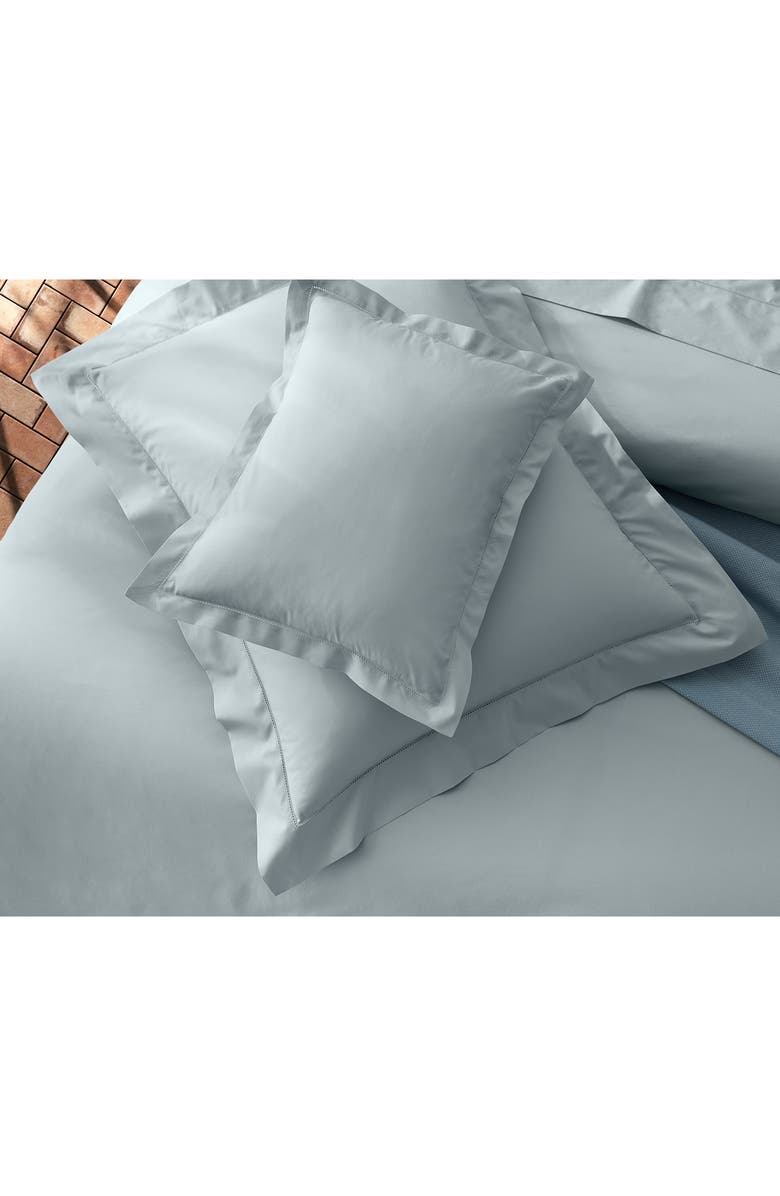 Matouk Bergamo Hemstitch Cotton Percale Pillowcase, Alternate, color, Bone