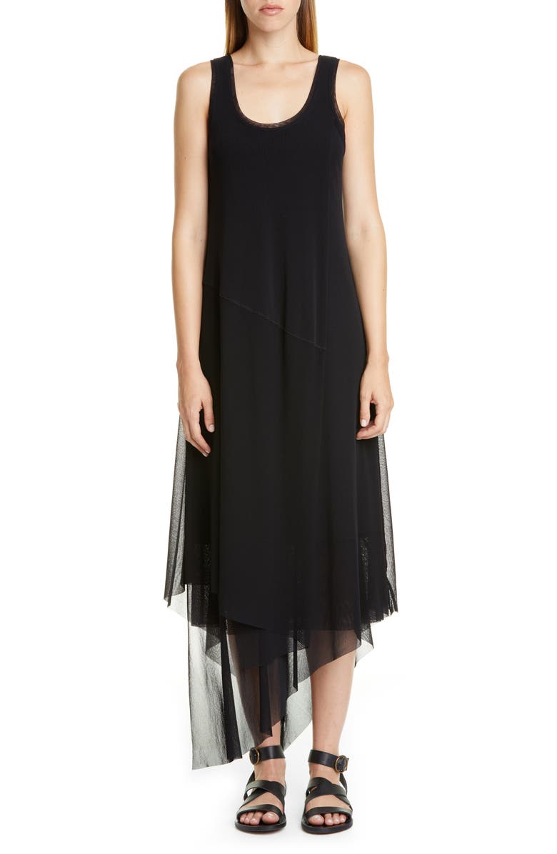 Fuzzi Asymmetrical Hem Tank Dress, Main, color, 
