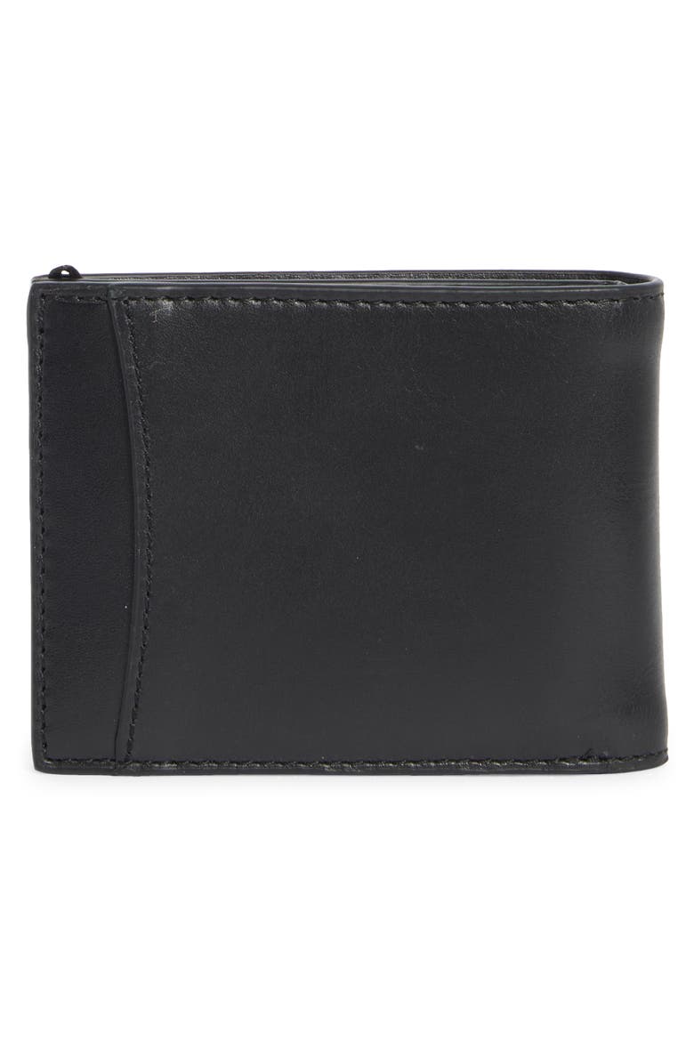 Hunter Glazed Leather Bifold Wallet, Alternate, color, BLACK