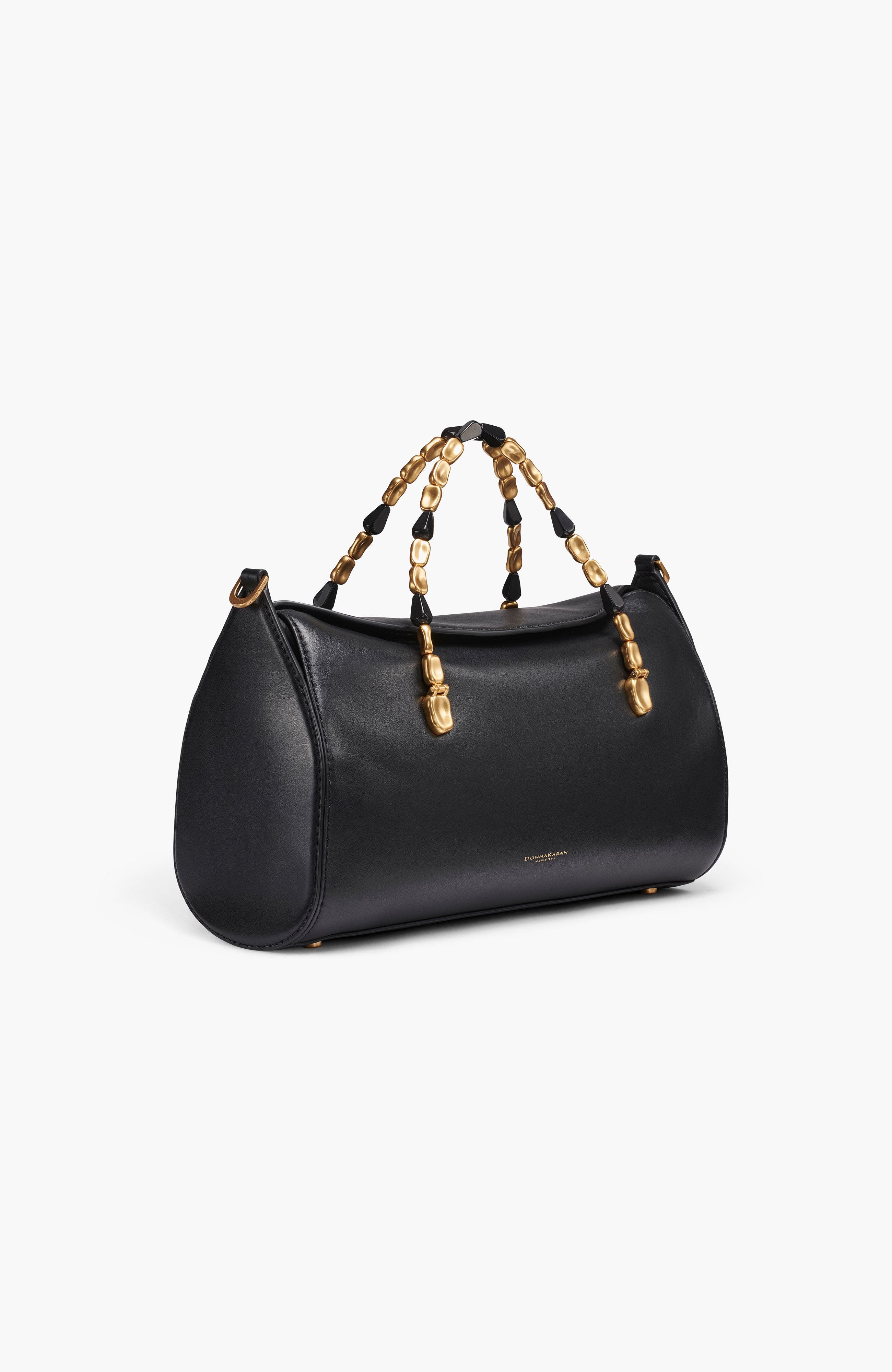 Donna Karan New York Crinoline Satchel, Alternate, color, Black/Gold