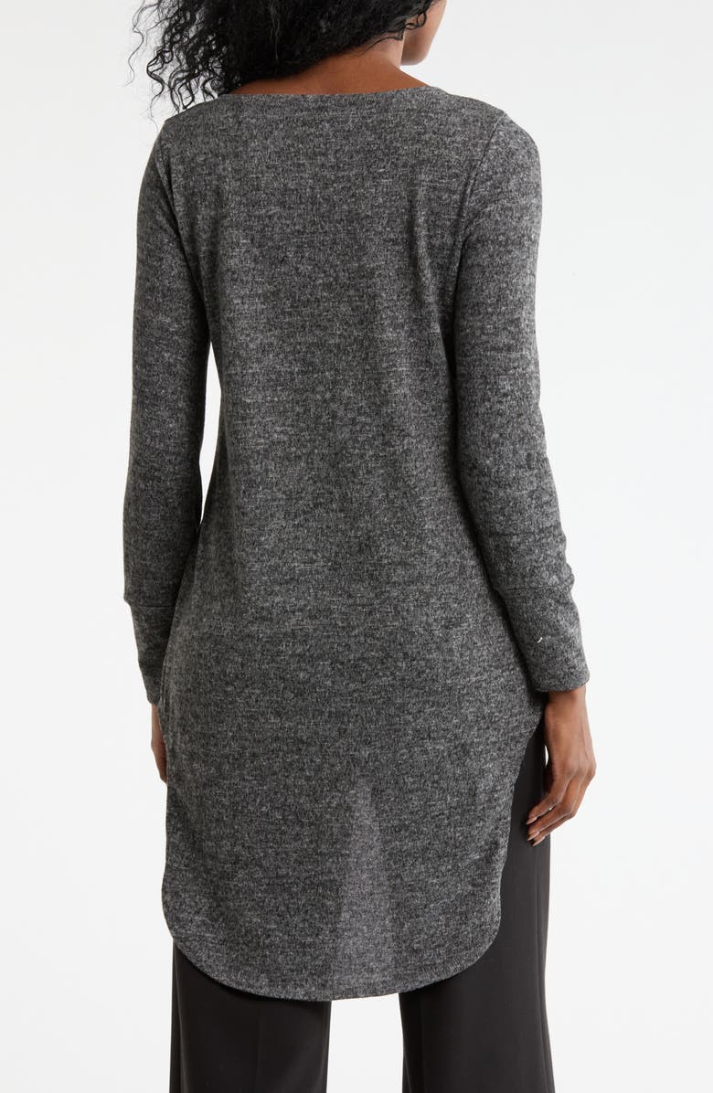 GO COUTURE Boat Neck High Low Sweater, Alternate, color, Dark Dull Gray