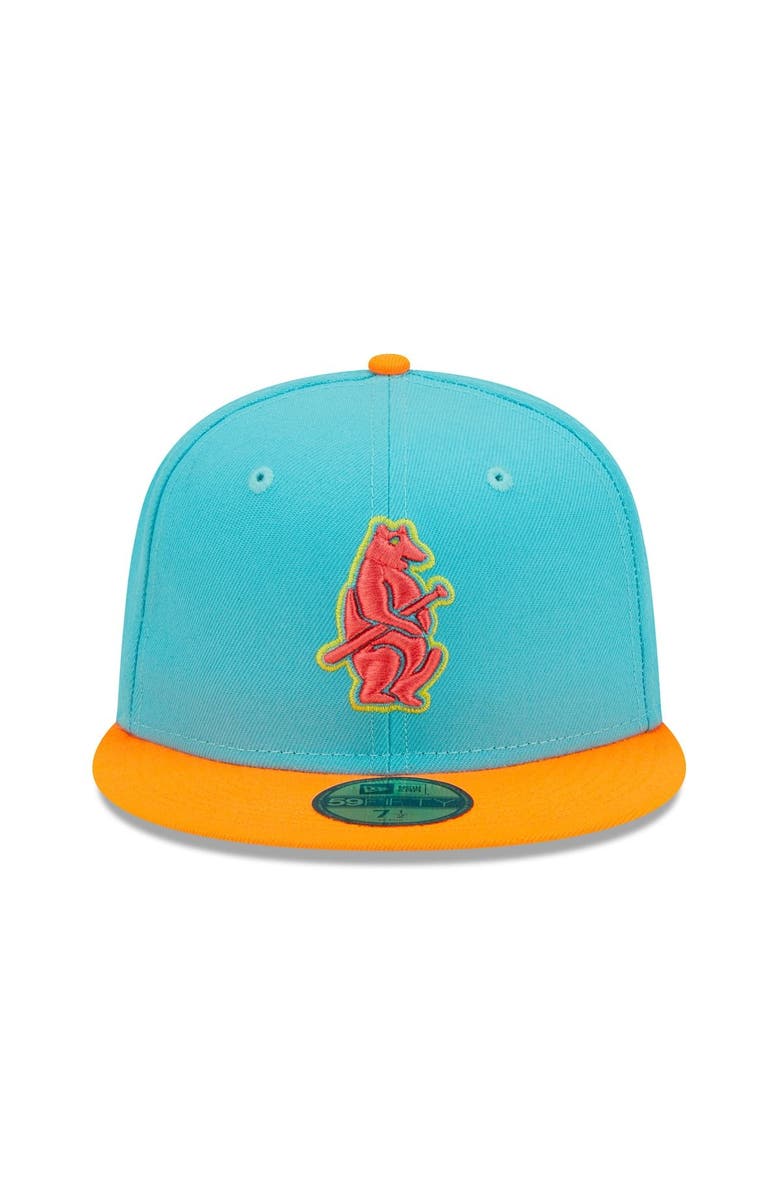New Era Men's New Era Blue/Orange Chicago Cubs Vice Highlighter 59FIFTY Fitted Hat, Alternate, color, 