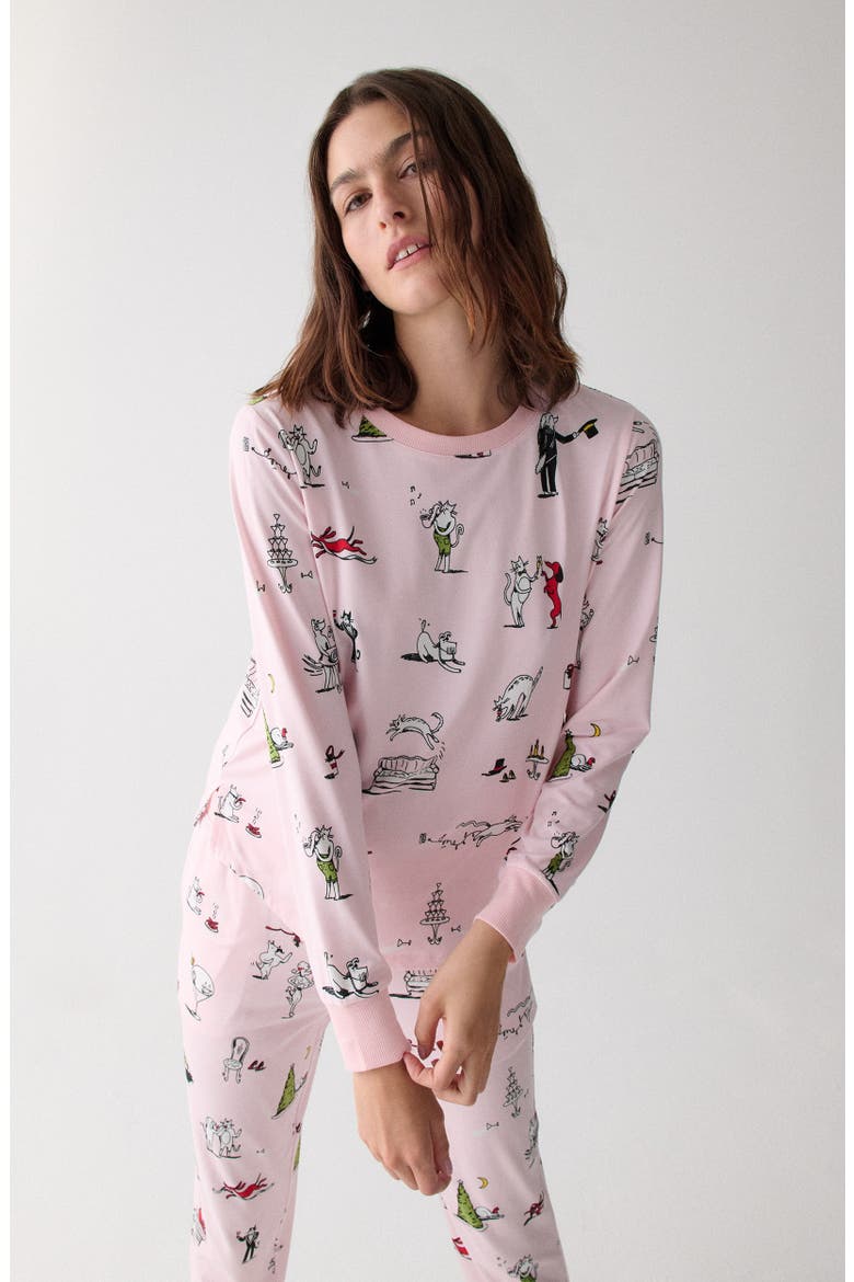 print pajamas, Alternate, color, PINK PRINT