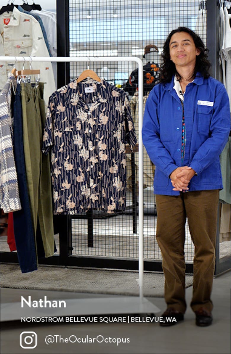 Daniel 5655 Floral Cotton Blend Camp Shirt, sales video thumbnail