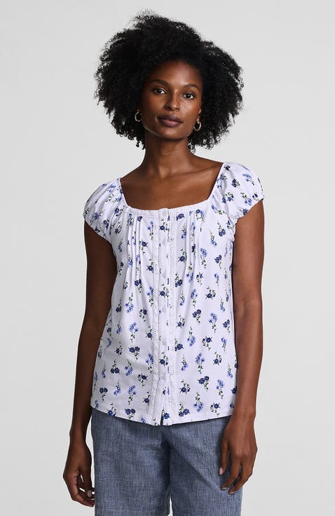 Sleeveless Lightweight Jersey Pintuck Button Front Blouse