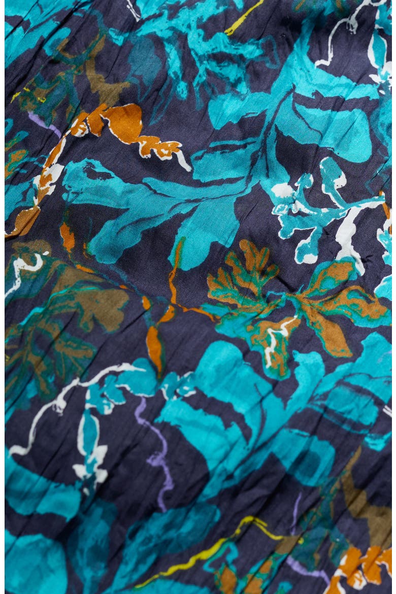 Larissa Printed Organic Cotton Button-Up Shirt, Alternate, color, FLOATING FRONDS MARITIME