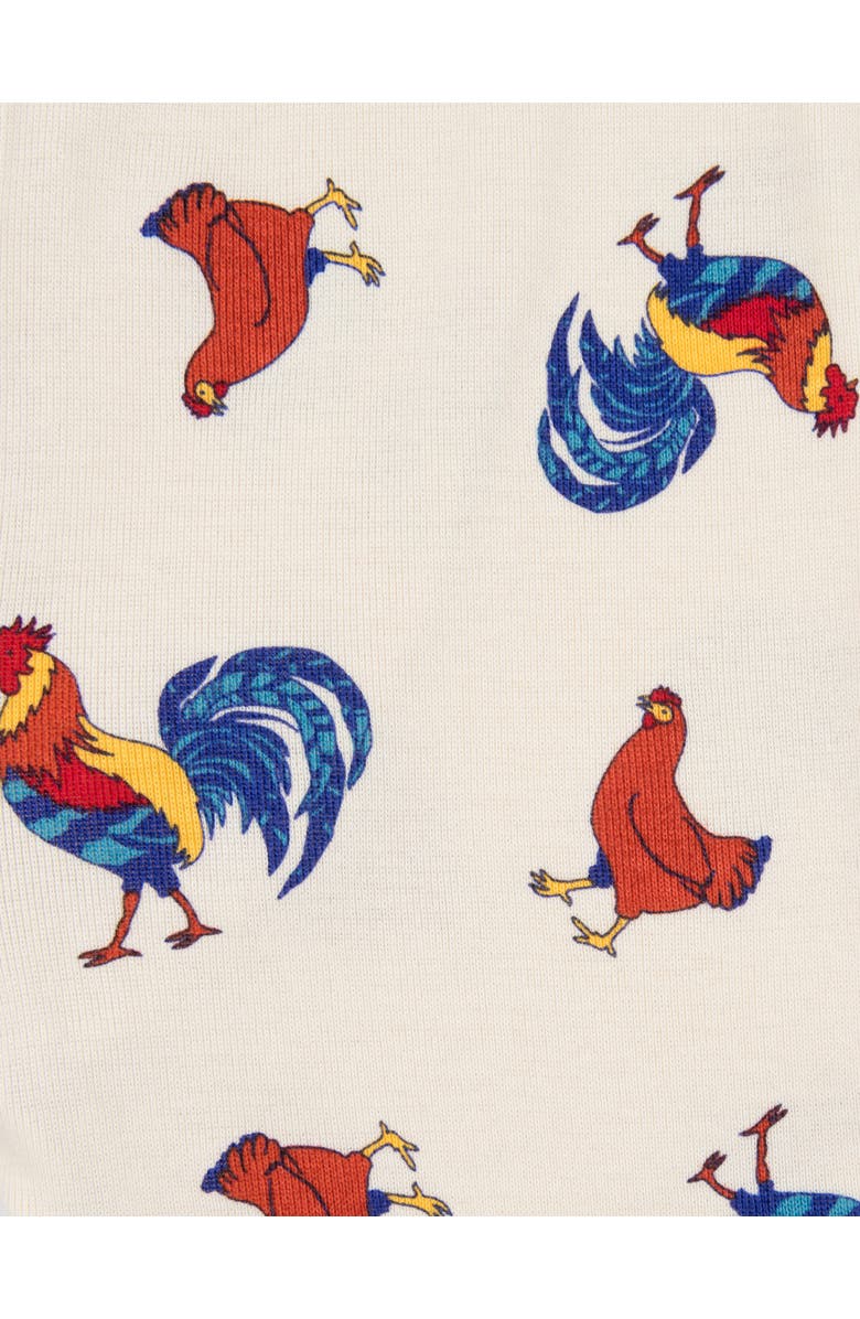 Leveret Cotton Two-Piece Printed Pajamas, Animals & Characters, Alternate, color, Rooster Light Yellow