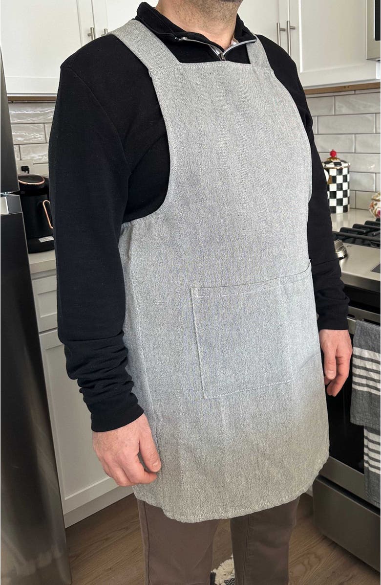 Olive & Linen Crossback Apron, Alternate, color, 