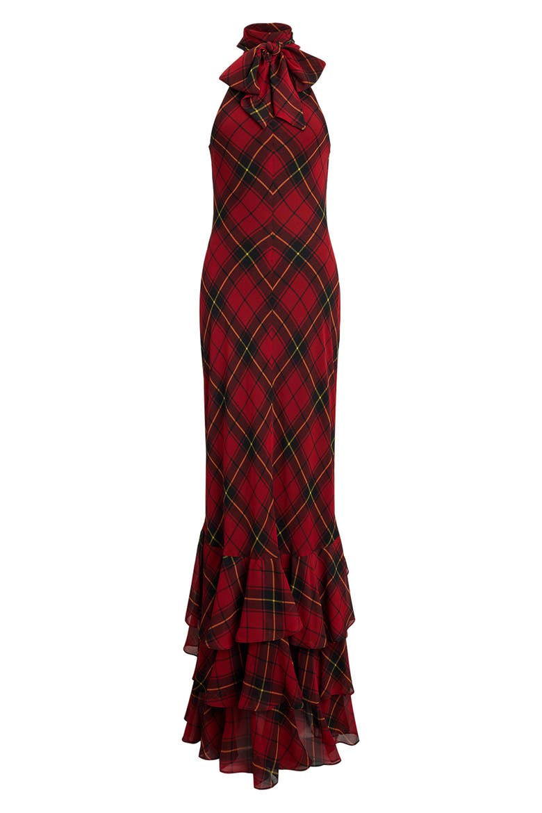 ralph lauren plaid dress Paneled Midi Sleeveless fit Polo Ralph Lauren Plaid wool-blend