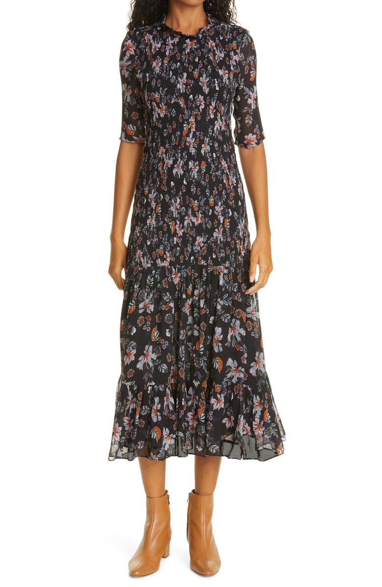 Veronica Beard Gabi Floral Print Dress, Main, color, 