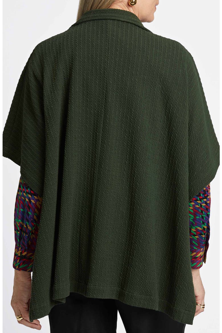Aspyn Cable Stitch Snap Front Knit Cape, Alternate, color, DARK GREEN