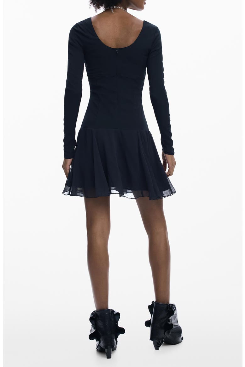 Long Sleeve Minidress, Alternate, color, BLACK