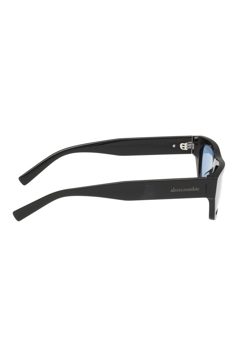 Small 48mm Rectangular Sunglasses, Alternate, color, SHINY BLACK / BLUE