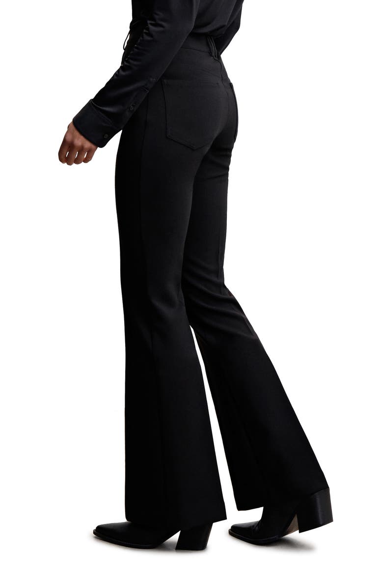 Pleated Flare Trousers, Alternate, color, BLACK