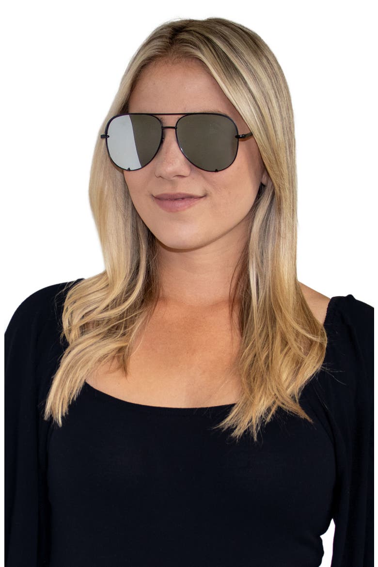 Walker 61mm Polarized Aviator Sunglasses, Alternate, color, BLACK/ SILVER
