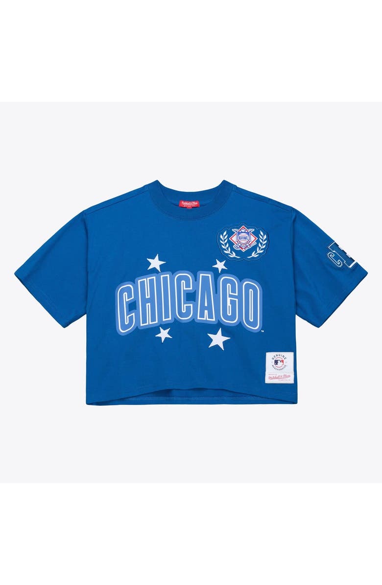 Mitchell & Ness Women's Mitchell & Ness Royal Chicago Cubs Pep Rally Cropped Boxy T-Shirt, Main, color, Royal