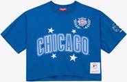 Mitchell & Ness Women's Mitchell & Ness Royal Chicago Cubs Pep Rally Cropped Boxy T-Shirt